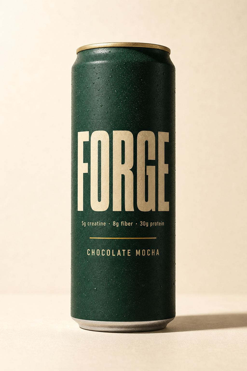 A chilled can of Forge chocolate-mocha functional drink
